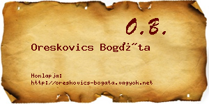 Oreskovics Bogáta névjegykártya